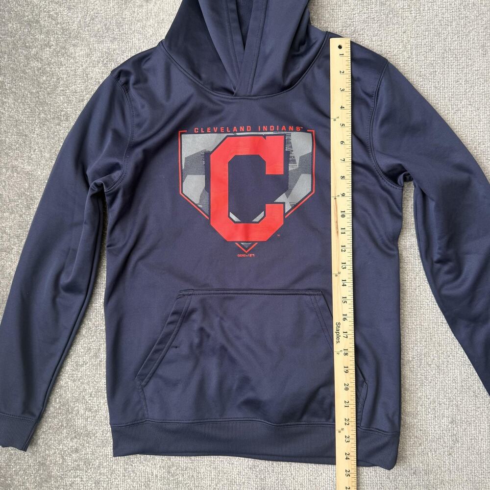 Cleveland Indians Hoodie Youth Large Navy Blue MLB Baseball Pullover Sweatshirt - Picture 8 of 10